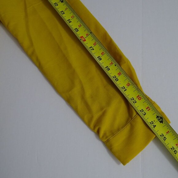 Yellow Gold Long Sleeve Collared Button Up Shirt Women Size L Casual Work - Picture 9 of 10